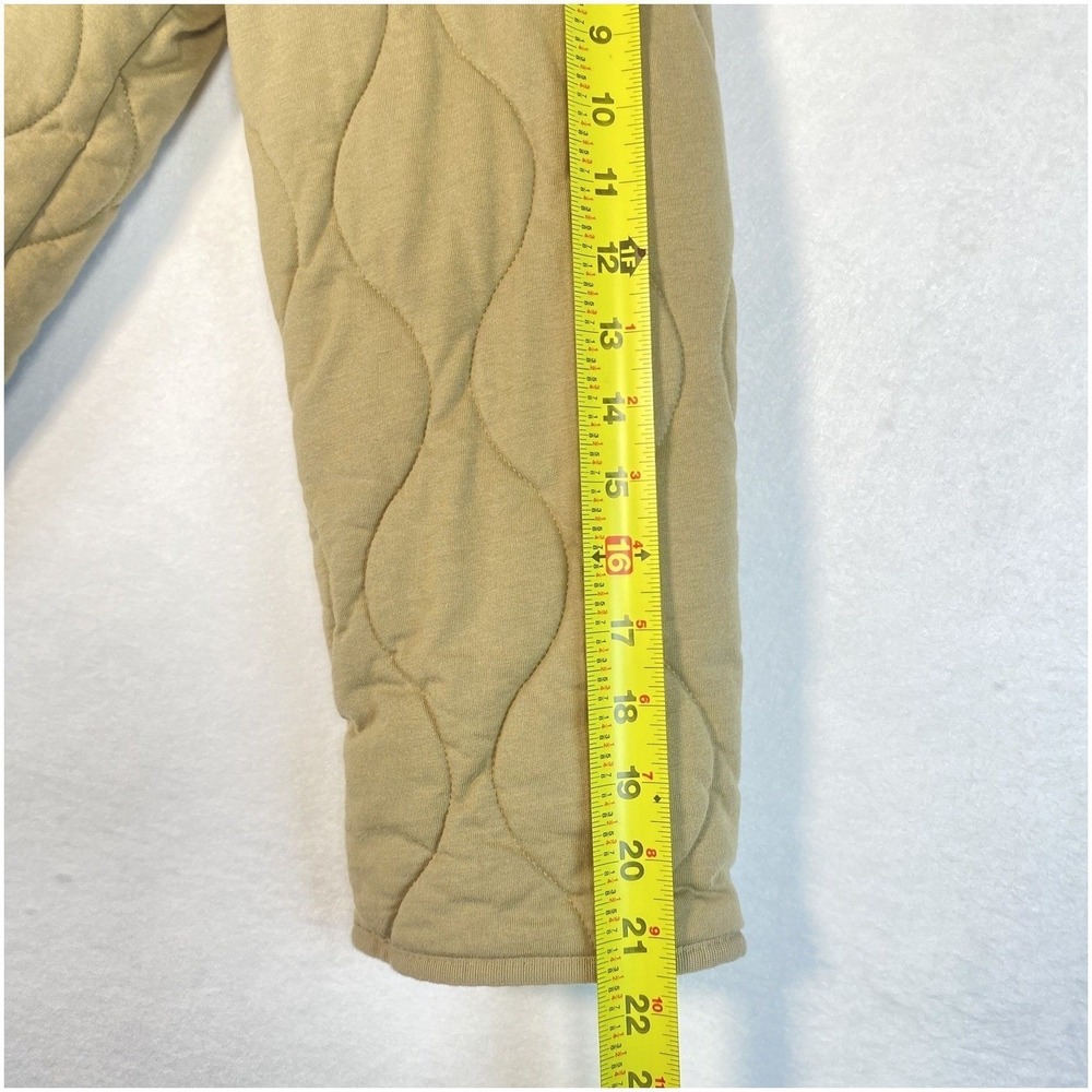 Zara Quilted Liner Jacket Womens Medium Tan Button Up Casual Minimalist - Picture 6 of 11